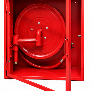 Gabinete metálico con manguera semirrígida 1" 70x70x30 de 25 mts